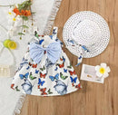 Children's Butterfly Pattern+Hat Sweet Princess Two-piece Dress   1542140 - TUZZUT Qatar Online Shopping