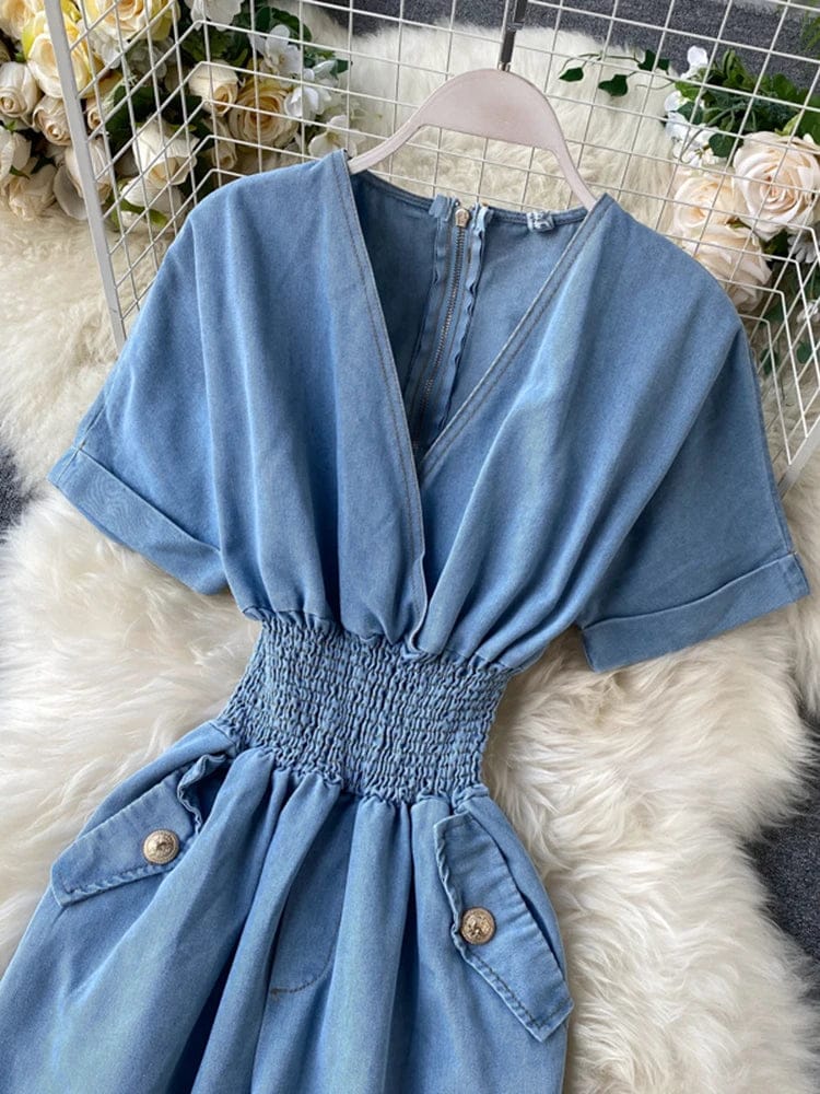 Stylish Womens Blue Belted Jumpsuit 55478 - TUZZUT Qatar Online Shopping