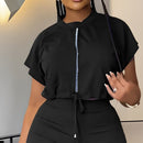 Women's 2 Pcs Sleeveless Solid Color T-shirt Sets 429292 L - TUZZUT Qatar Online Shopping