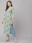 Wedani Cotton Digital Printed Kurta Set for Women   S031466 - TUZZUT Qatar Online Shopping