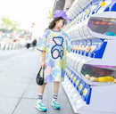 Children'sCartoon Short Sleeve Dress 510354 (140cm) - TUZZUT Qatar Online Shopping