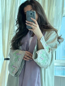 Women's Long Sleeve Floral Appliques/Patches/Velcro Abaya 471368 -  S - TUZZUT Qatar Online Shopping