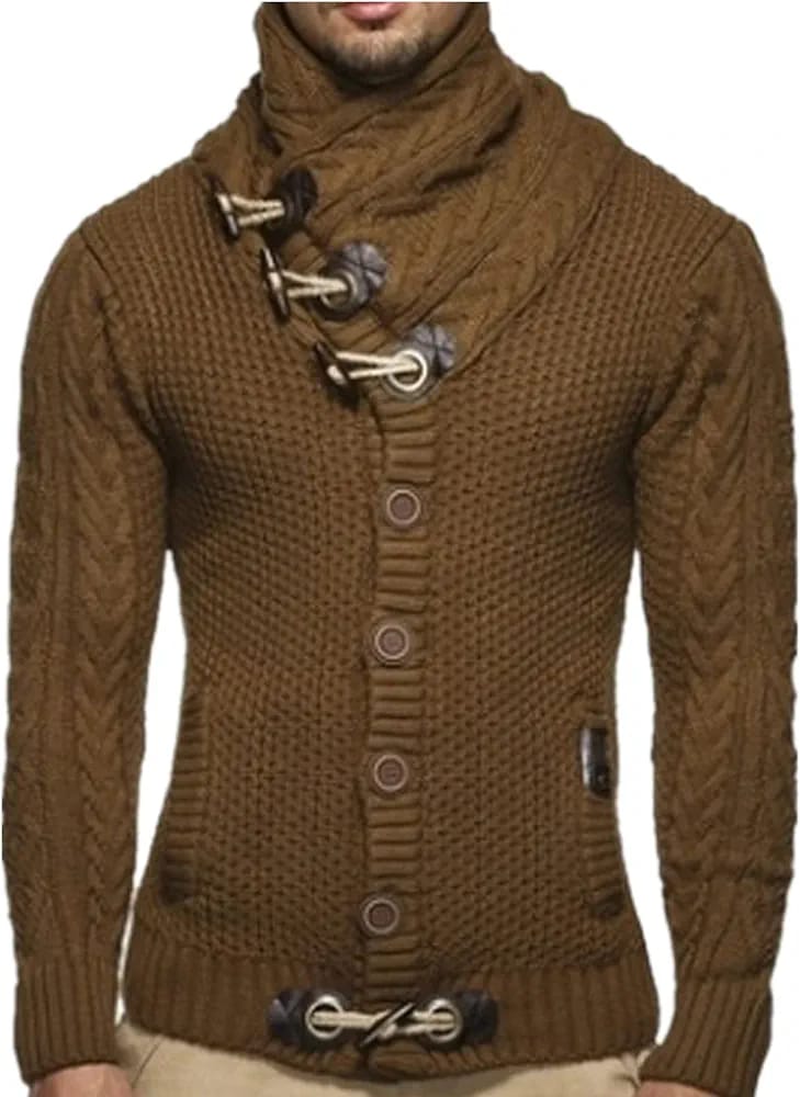 Autumn Casual Vintage Button Sweaters Men Turtleneck Knitted Cardigans S4781329 Autumn Casual Vintage Button Sweaters Men Turtleneck Knitted Cardigans S4781329
