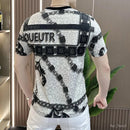 Men's Printed Letters Breathable Fashion High Quality All-Match Short Sleeve   S56702 - TUZZUT Qatar Online Shopping