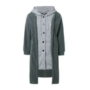 Women's Two-Piece Fake Two-Piece Long-Sleeved Korean Casual Medium-Length Coat Single-Breasted Outerwear Lamb Wool Spring   B72876 - TUZZUT Qatar Online Shopping