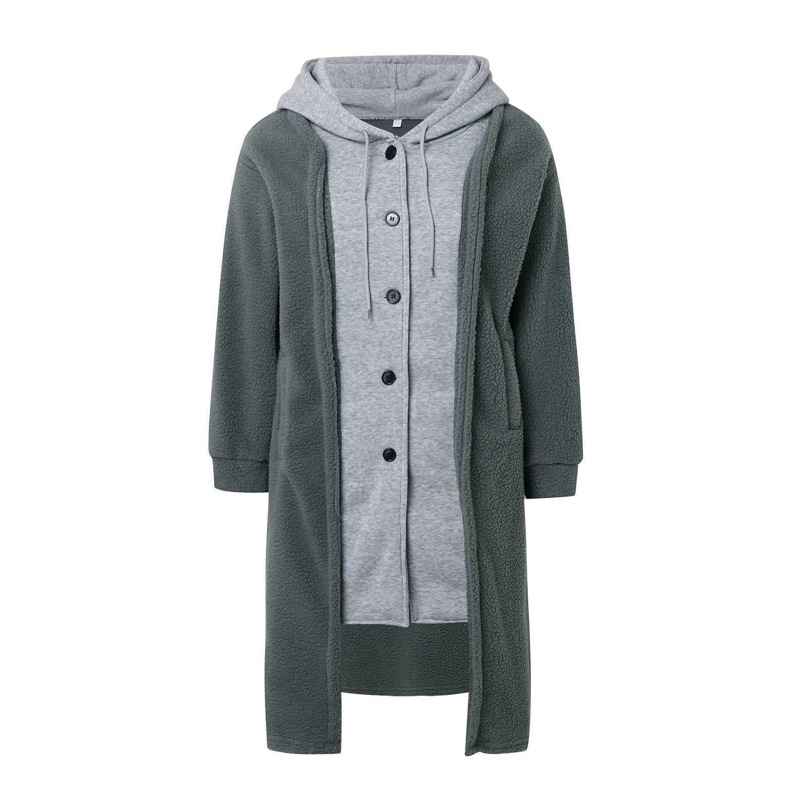 Women's 2 in 1 Long-Sleeved Korean Casual Medium-Length Coat 72876 Women's 2 in 1 Long-Sleeved Korean Casual Medium-Length Coat 72876