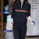 Women's 2 Pcs Long Sleeve Letter Print Hoodie Sets 593127 M - TUZZUT Qatar Online Shopping