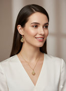 Regal Gold Filigree Necklace and Earring Set B-11207 - TUZZUT Qatar Online Shopping