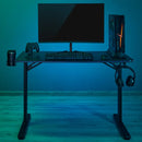 Carbon Fiber Tabletop RGB Lighting Edges Gaming Desk with Cup Holder and Headphone Hook- SH GMD08 1 - TUZZUT Qatar Online Shopping