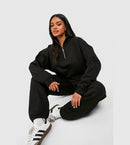 Black Melton Jogger Set JS321