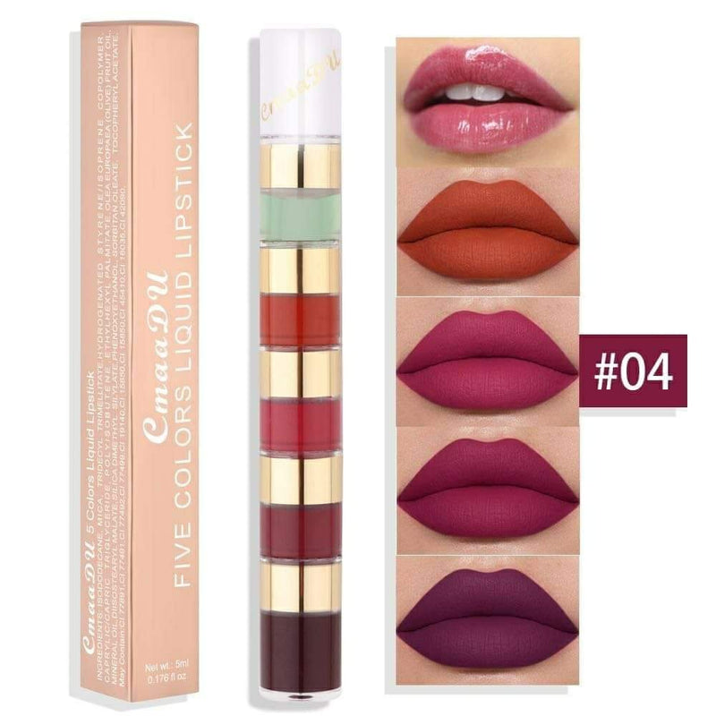 CmaaDU Five Colours Liquid Lipstick - Tuzzut.com Qatar Online Shopping