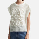 Off-White Knit Cap-Sleeve Top/Sweater 2528