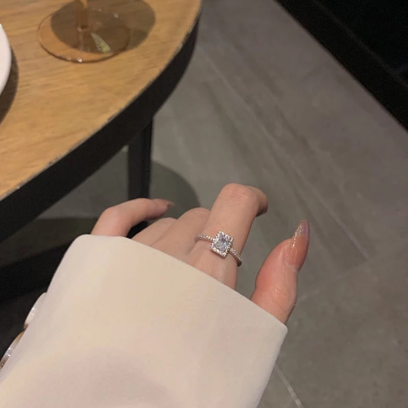 Square Accent Diamond Zircon Ring S4923041 Square Accent Diamond Zircon Ring S4923041