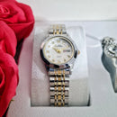 LUSHIKA Silver Gold Stainless Steel Quartz Watch W7509 - TUZZUT Qatar Online Shopping