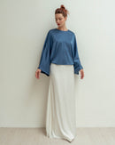 Womens Kaftan Top Satin Oversize Shirt Long Sleeves Blouse S4646116 4XL - TUZZUT Qatar Online Shopping