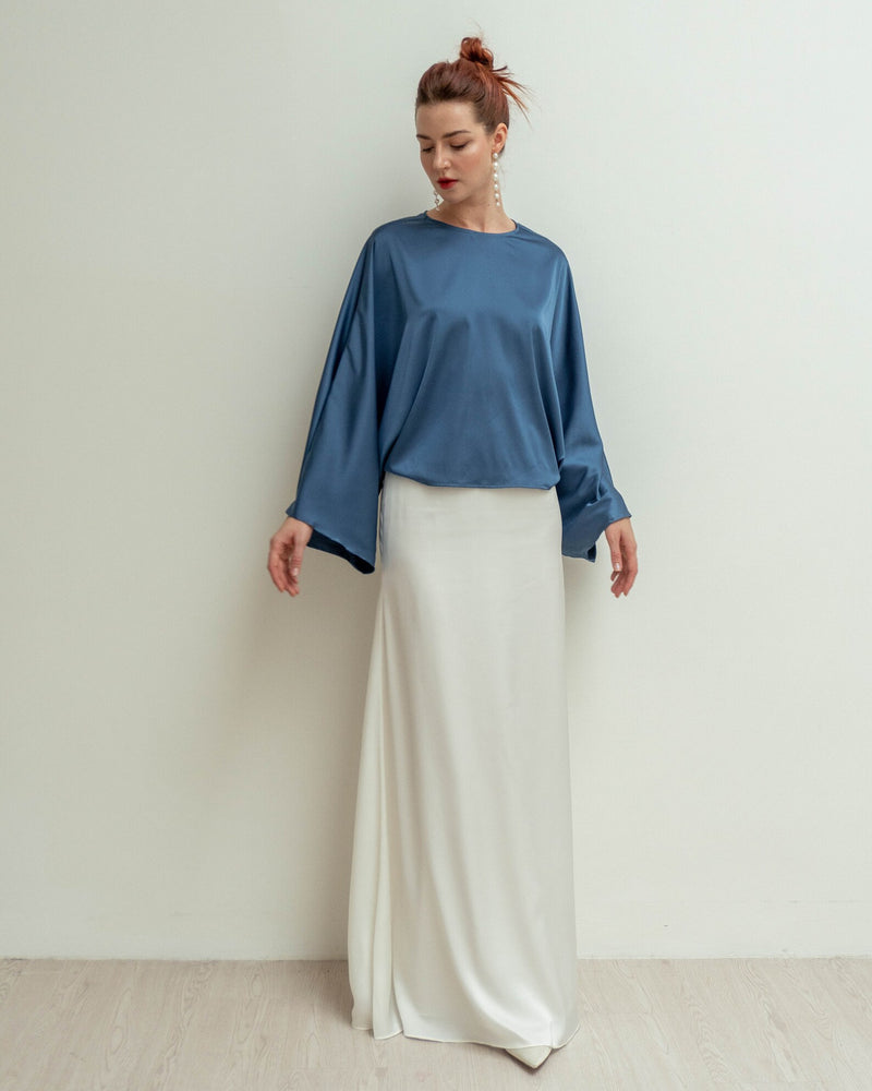 Womens Kaftan Top Satin Oversize Shirt Long Sleeves Blouse S4646116 4XL - TUZZUT Qatar Online Shopping