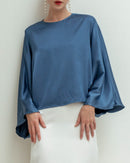 Womens Kaftan Top Satin Oversize Shirt Long Sleeves Blouse S4646116 4XL - TUZZUT Qatar Online Shopping