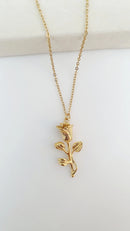 Rose Flower Pendant Necklace, Stainless Steel Men Necklace X4935817 - TUZZUT Qatar Online Shopping