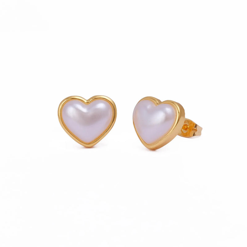 Heart Stud Earrings ER036 - TUZZUT Qatar Online Shopping