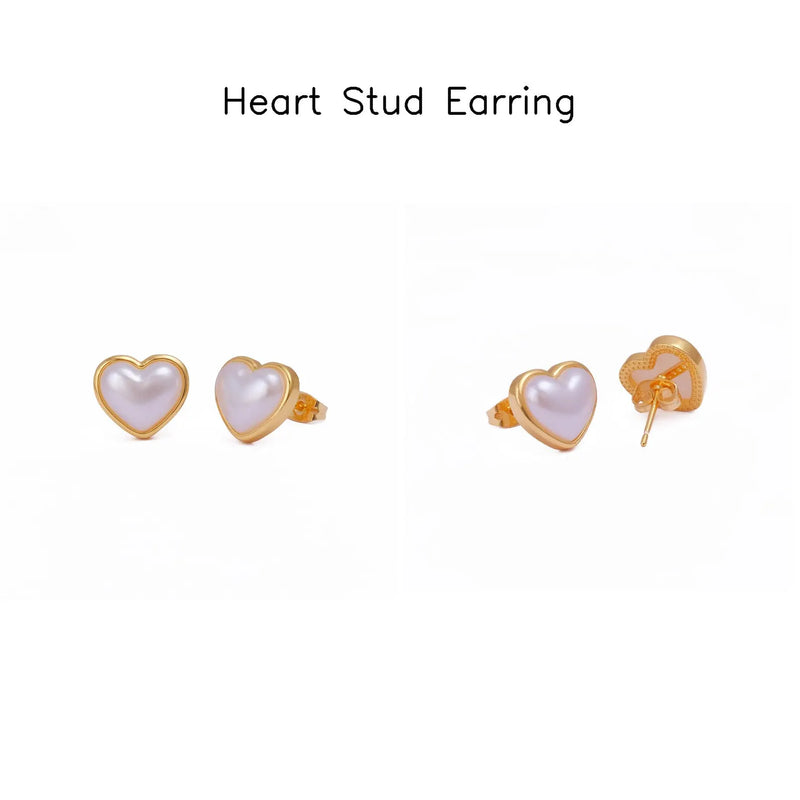 Heart Stud Earrings ER036 - TUZZUT Qatar Online Shopping