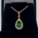 Pear Cut Emerald Necklace EN25 - TUZZUT Qatar Online Shopping