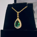 Pear Cut Emerald Necklace EN25 - TUZZUT Qatar Online Shopping