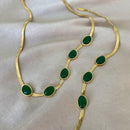Green Crystal Necklace Bracelet Jewelry Set DN2072 - TUZZUT Qatar Online Shopping