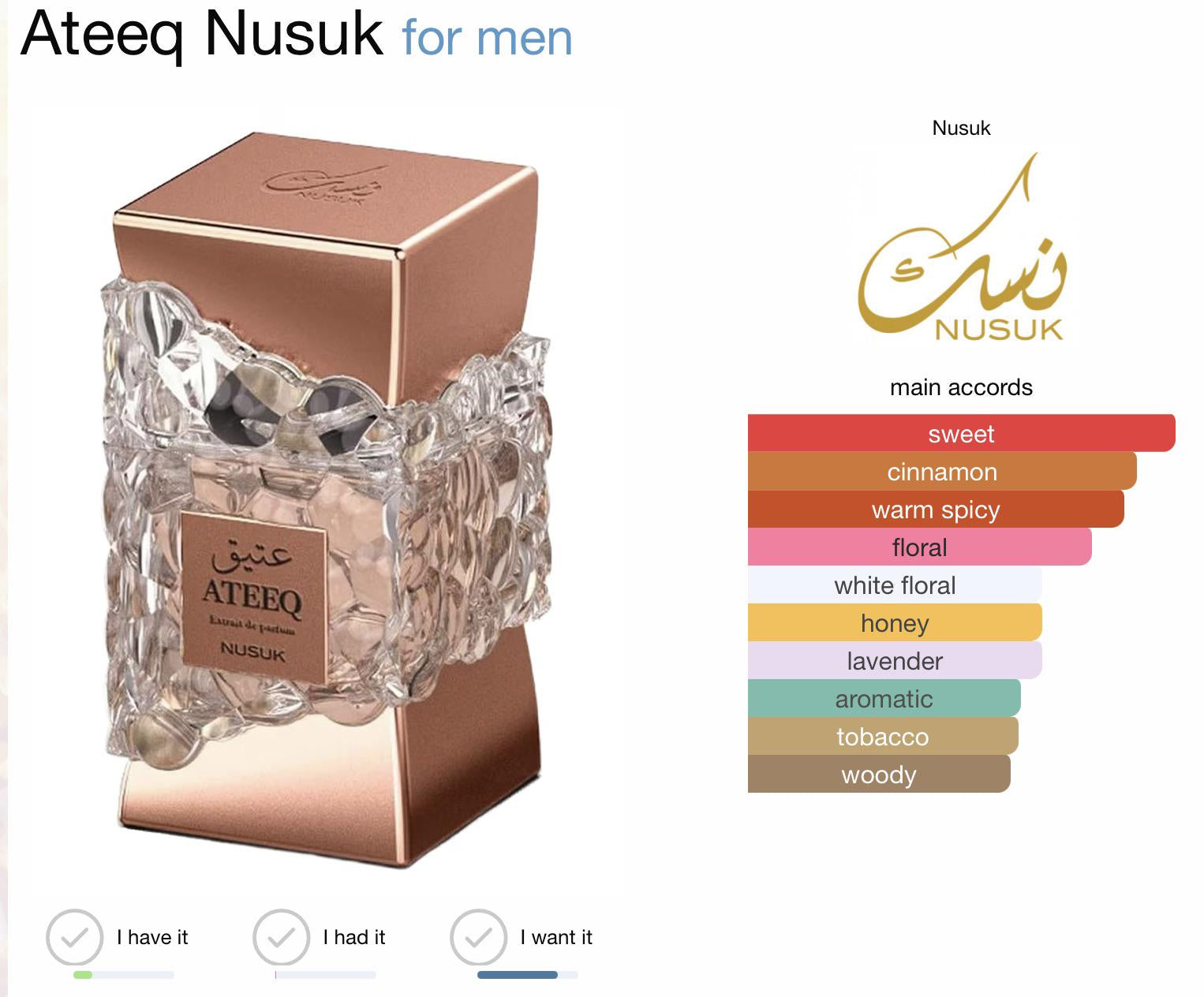 Nusuk ATEEQ Extrait De Parfum 100 ml Nusuk ATEEQ Extrait De Parfum 100 ml