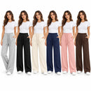 Women's High-Waist Wide-Leg Drawstring Casual Pants with Side Pockets KU652