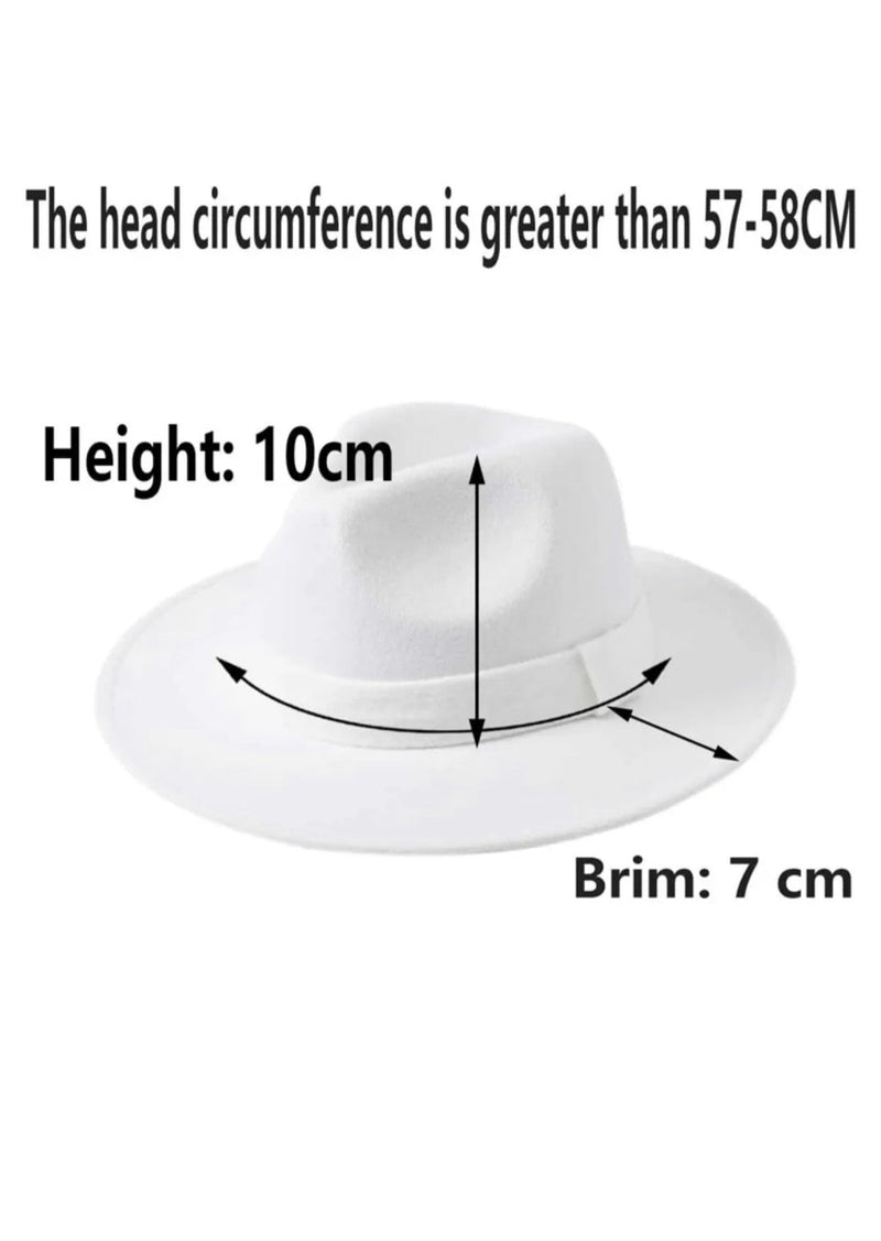 Fedora Band Pure White Unisex Hat S4423732 - Tuzzut.com Qatar Online Shopping