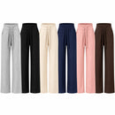 Women's High-Waist Wide-Leg Drawstring Casual Pants with Side Pockets KU652
