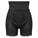 Women's High Waist Tummy Control Shapewear Shorts with Lace Trim – Black QW89