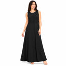 Women's Sleeveless Round Neck A-Line Maxi Dress T-106