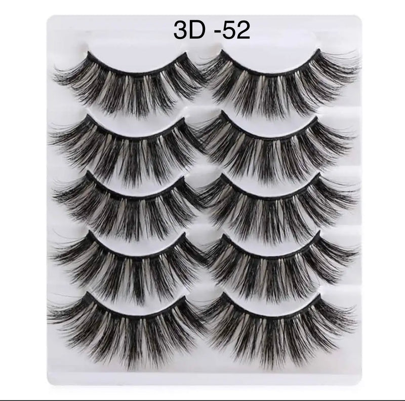 Lashes False Eyelashes 5 Pairs for Cat Eyes Wispy Contact Lens Friendly Natural Faux Mink Lashes Long Wispy - Tuzzut.com Qatar Online Shopping