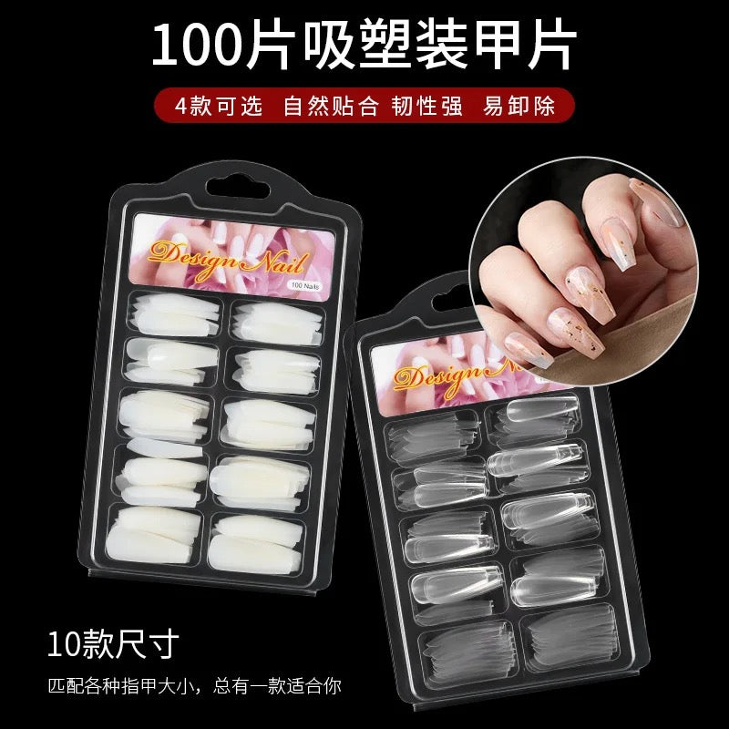 100PCS DIY Acrylic Gel French Nail Art Colored /Nature/Clear/White/Red French Tips False Nail Tips Nails Accessories Nail Art