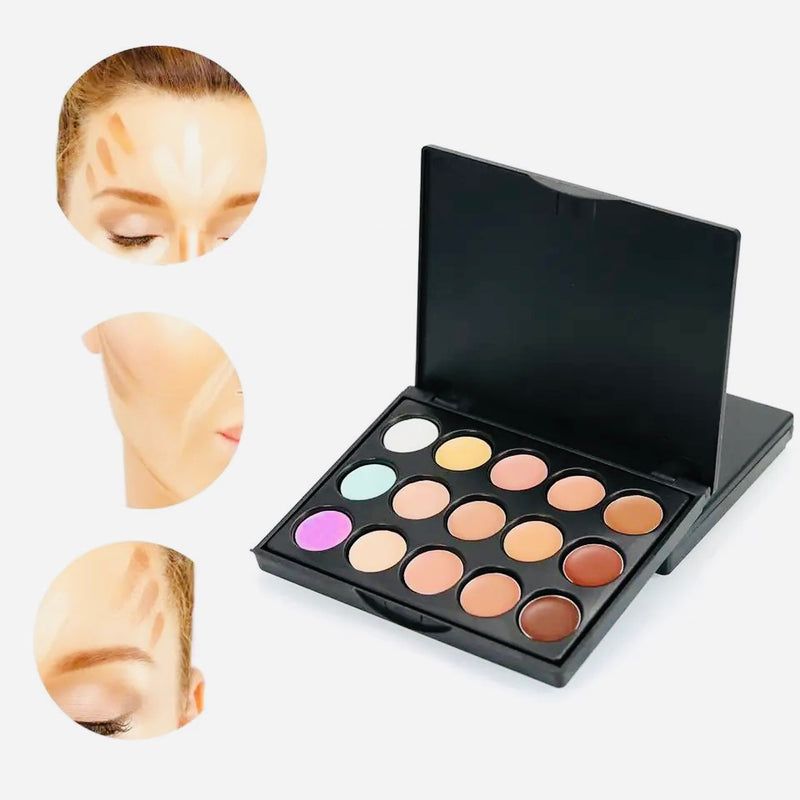 15 Colors Face Concealer Palette Cream Contour Makeup Concealer Make Up New Y Give You A Natural And Perfect Look - Tuzzut.com Qatar Online Shopping