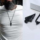 Men's Long Necklace Metale Triangle Shape Black Arrow Necklace Pendant Jewelry Chain For Men Hip Hop Party - Tuzzut.com Qatar Online Shopping