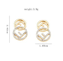 Women Fashion Earrings F Letter Earrings - X35077713 - Tuzzut.com Qatar Online Shopping