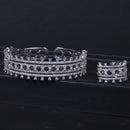 Luxury Brand Women's Wedding bangle with ring and earring jewelry set fine Beads jewelry - Tuzzut.com Qatar Online Shopping