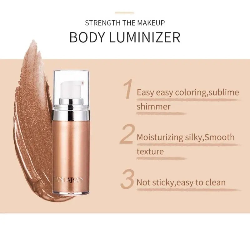 HANDAIYAN 20ml Metallic Photosensory Liquid Highlighter Face& Body Luminizer Shimmer Shine Makeup Highlighter Body Bronzer