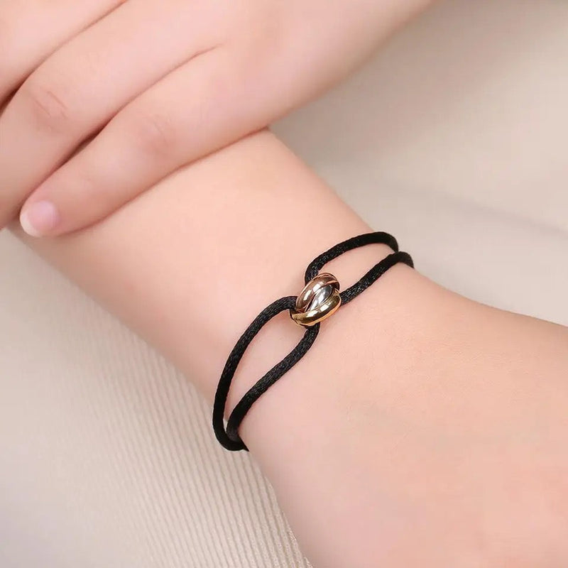 Simple Fashion Unisex Hot Stainless Steel Rope Bracelet 3 Metal Buckle Ribbon Lace up Chain Multicolor Adjustable Rope Bracelet S352060611 - Tuzzut.com Qatar Online Shopping