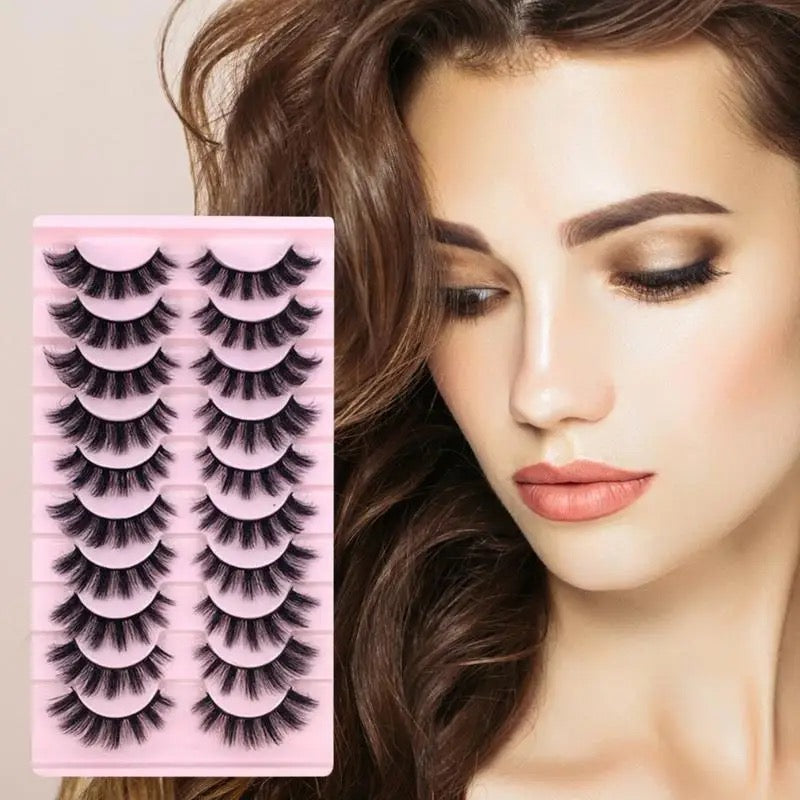 3D Curling False Eyelashes Natural Long Eyelashes Fluffy Volumize Lash Extension 10 Pairs Dramatic Thick Blooming Fake Eye Lash 3D Curling False Eyelashes Natural Long Eyelashes Fluffy Volumize Lash Extension 10 Pairs Dramatic Thick Blooming Fake Eye Lash