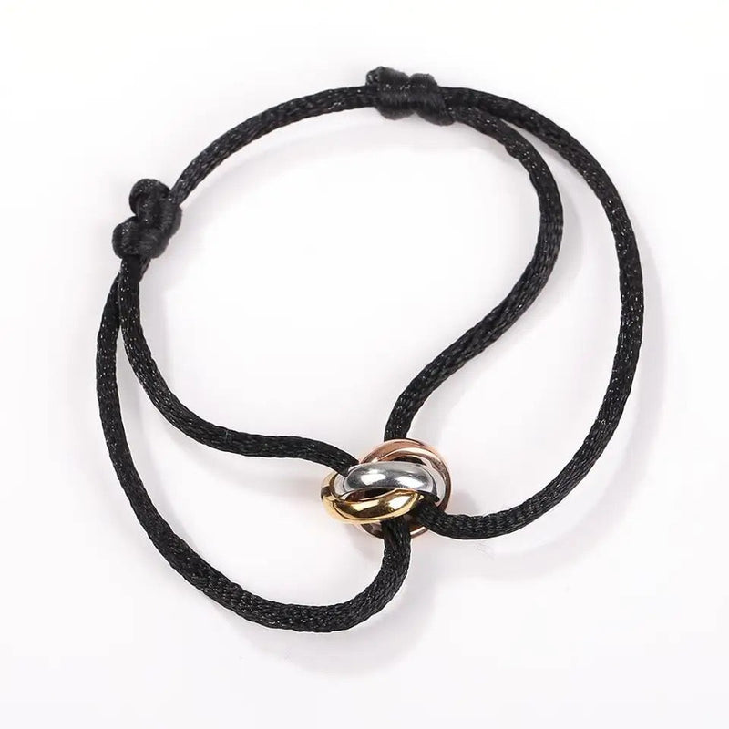 Simple Fashion Unisex Hot Stainless Steel Rope Bracelet 3 Metal Buckle Ribbon Lace up Chain Multicolor Adjustable Rope Bracelet S352060611 - Tuzzut.com Qatar Online Shopping