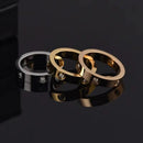 Love Ring Gold Stainless Steel Ring With Stone Crystal For Women Finger Band Birthday Present Luxury Brand Jeweley - Tuzzut.com Qatar Online Shopping
