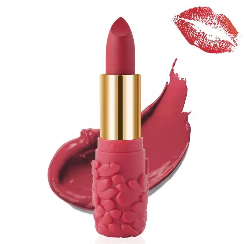 Petal-style  Lipstick Matte Lipstick Lips Makeup Cosmetics Romantic Beauty European and American Waterproof Lipstick - Tuzzut.com Qatar Online Shopping