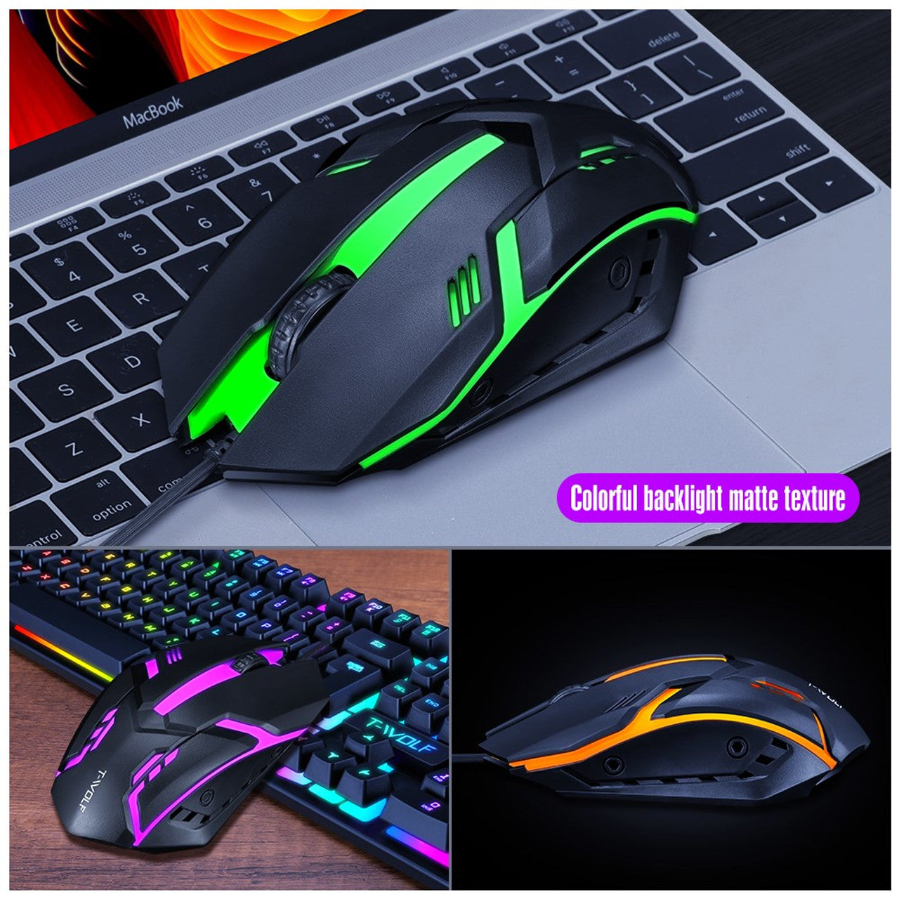 Thunder Wolf TF200 Gaming Wired USB Keyboard And Mouse Set -465239 Thunder Wolf TF200 Gaming Wired USB Keyboard And Mouse Set -465239