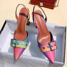 Pointed Toe Stitching Color Heel Sandal A98 Pointed Toe Stitching Color Heel Sandal A98