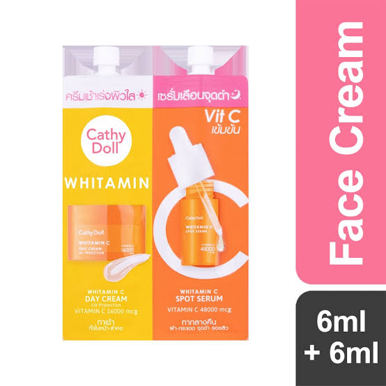 Cathy Doll Whitamin C Day Cream & Spot Serum(6ml+6ml) - Tuzzut.com Qatar Online Shopping