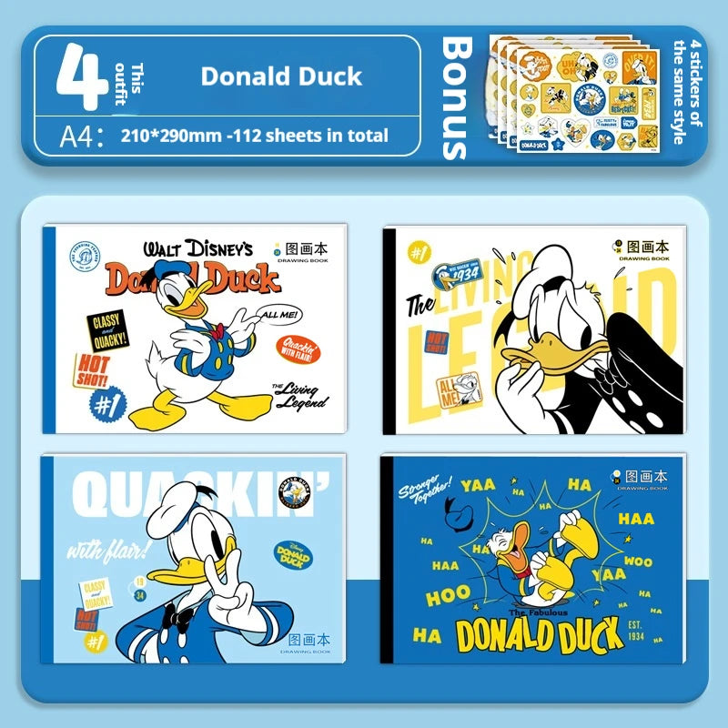 4Pcs Disney Cartoon Drawing Books 28 Pages 1686736