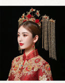 Traditional Chinese Wedding Bride Queen Crown Red Headpieces - TUZZUT Qatar Online Shopping